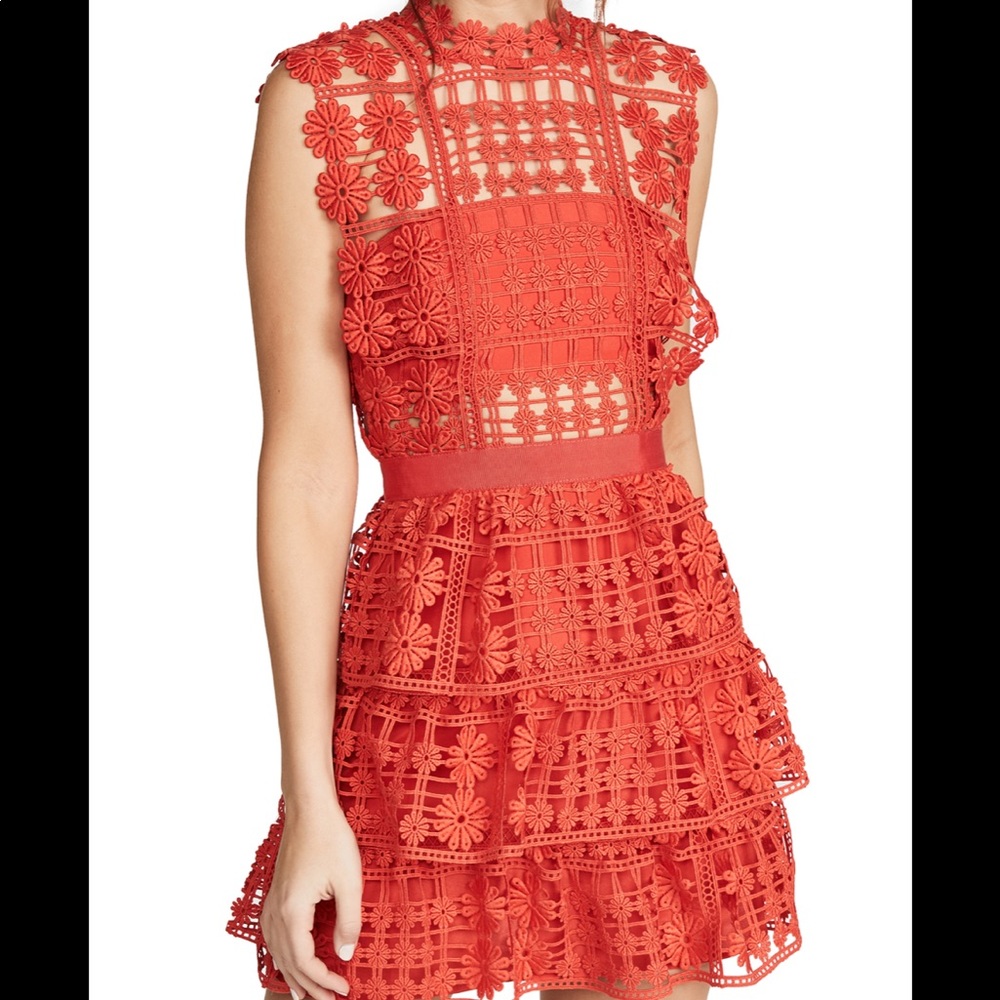 Self portrait orange dress